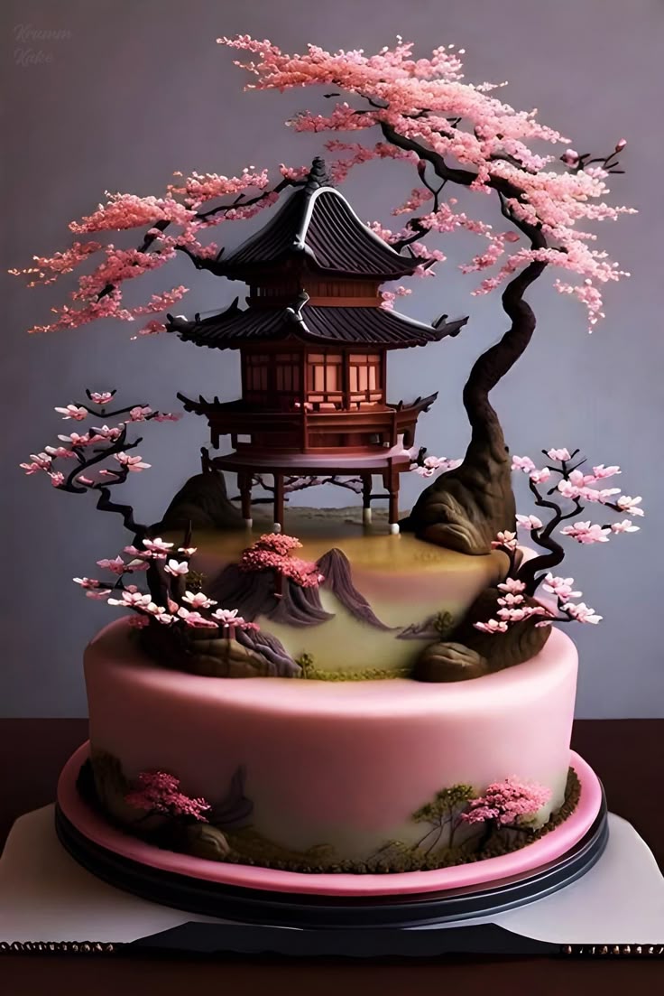 Pavillion Cherry Blossom Cake