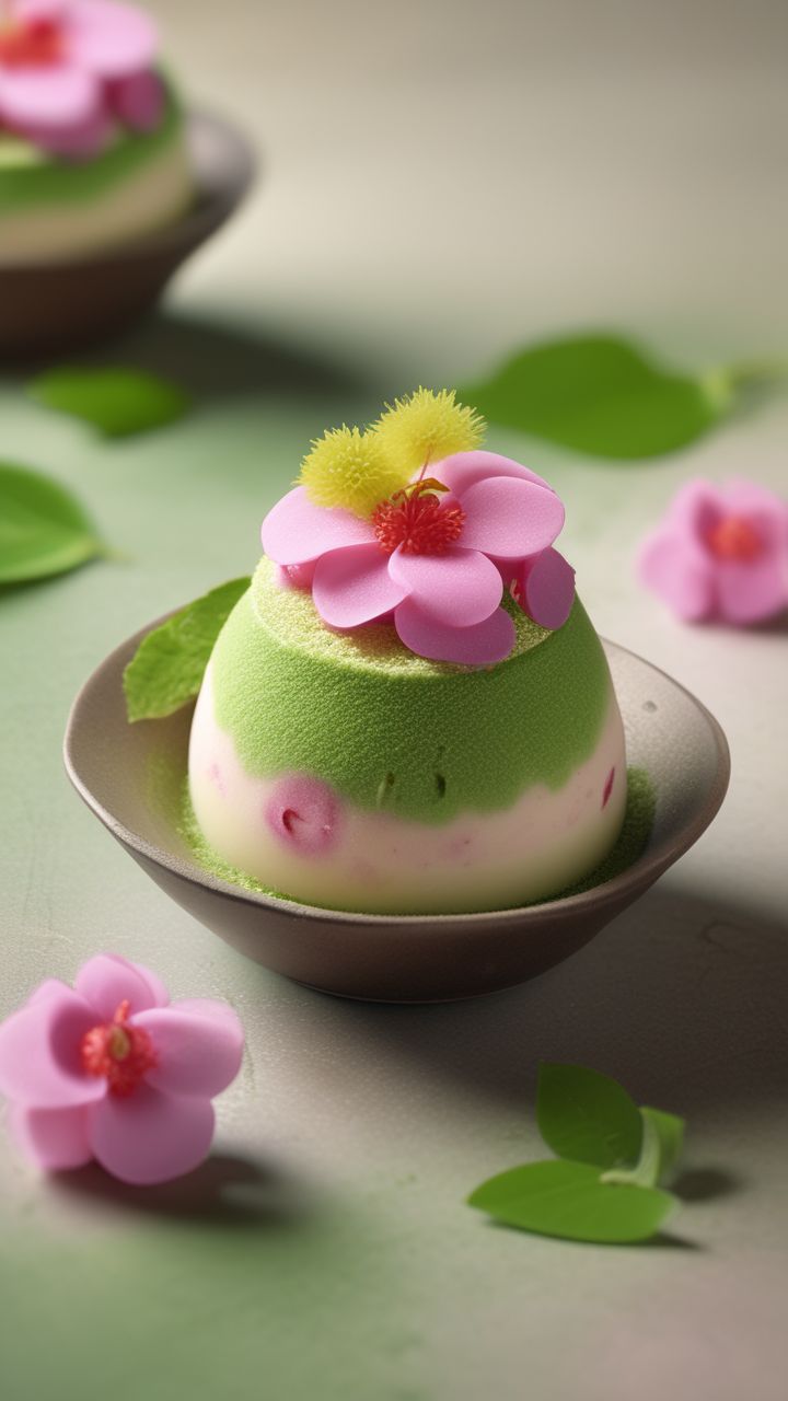 Cherry Blossom Matcha Puffing